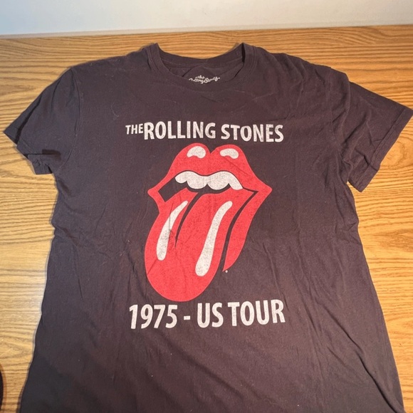 the Rolling Stones Other - The Rolling Stones Black Tee with Red and White Logo